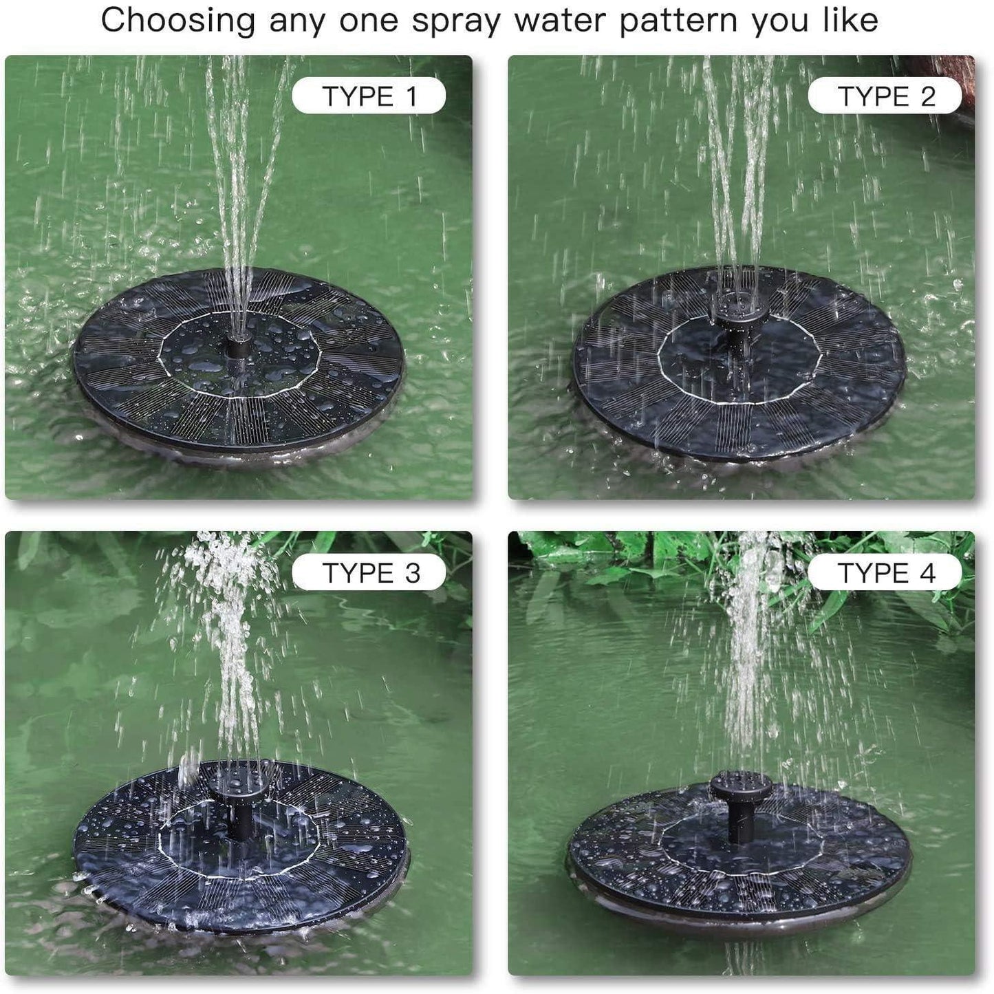 Fountain Solar Power Floating Water Pump for Pool Pond Garden and Patio Plants Round 7V 1.4W Black - Hariyali Hub