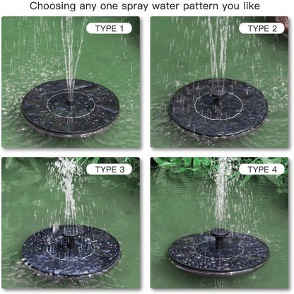 Fountain Solar Power Floating Water Pump for Pool Pond Garden and Patio Plants Round 7V 1.4W Black - Hariyali Hub