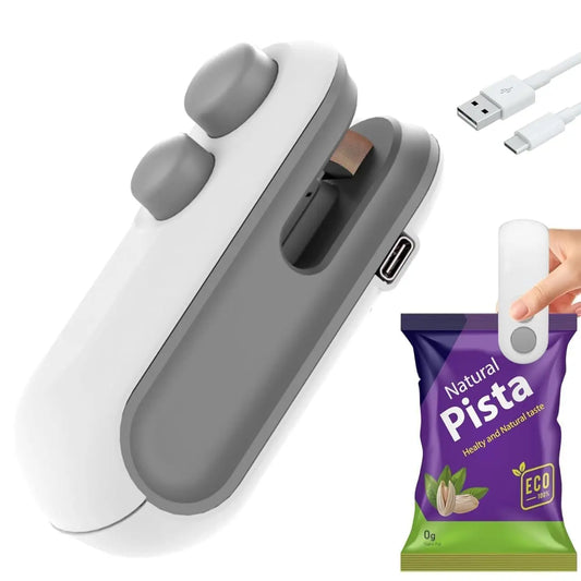 Portable Mini Sealing Machine 2 in 1 USB Rechargeable Magnetic Bag Sealer Heat Seal with Cutter - Hariyali Hub