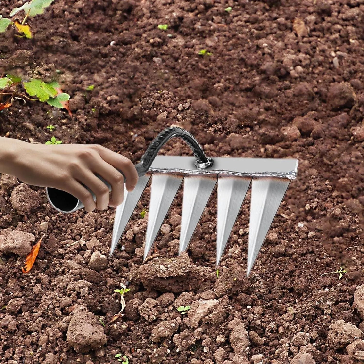 5 Teeth Carbon Steel Garden Weeding Tool for Easy Weeding and Gardening - Hariyali Hub