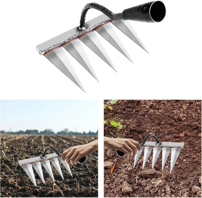 5 Teeth Carbon Steel Garden Weeding Tool for Easy Weeding and Gardening - Hariyali Hub