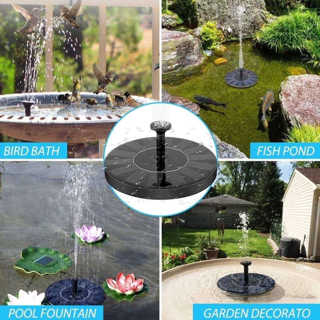 Fountain Solar Power Floating Water Pump for Pool Pond Garden and Patio Plants Round 7V 1.4W Black - Hariyali Hub
